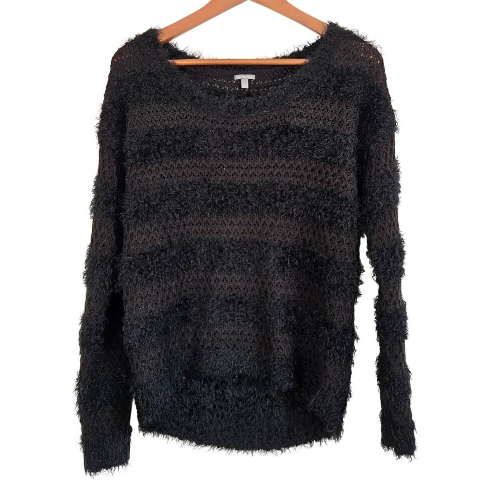 Vintage Y2K Grunge Mall Whimsigoth Charlotte Russe Black Fuzzy Sweater Small